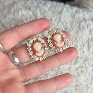 Sarah Cov Cameo Earrings